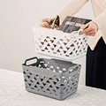 thickened large-opening perforated plastic storage basket for kitchen,bathroom multi-scene sundries
